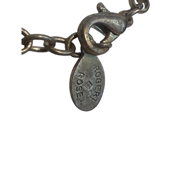 Vintage Robert Rose Necklace Silver Tone Southwestern Acrylic Beads Estate 15" - Picture 5 of 5